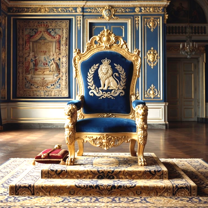 Trono de Ouro Com Símbolo Rei Leão