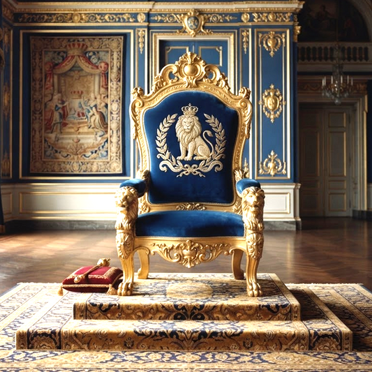 Trono de Ouro Com Símbolo Rei Leão