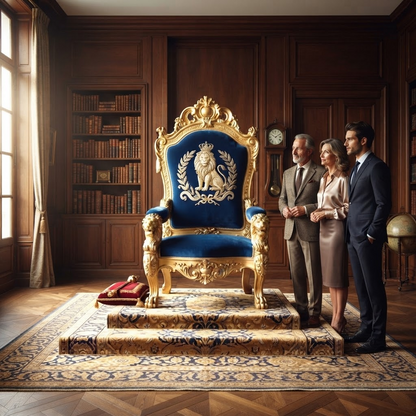 Trono de Ouro Com Símbolo Rei Leão