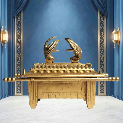 Réplica de Modelo Histórico da Arca da Aliança – Estatueta Decorativa Banhada a Ouro com Design do Antigo Egito