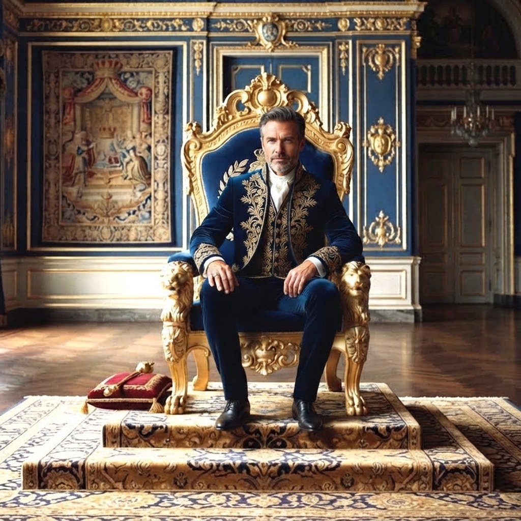 Trono de Ouro Com Símbolo Rei Leão