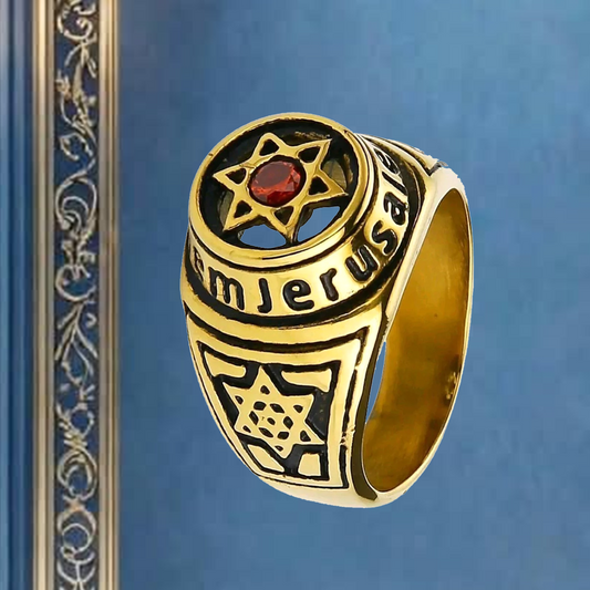 Anel de Ouro Com a Estrela de Davi