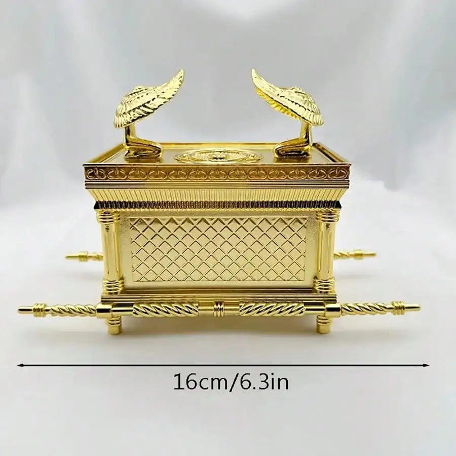 Réplica de Modelo Histórico da Arca da Aliança – Estatueta Decorativa Banhada a Ouro com Design do Antigo Egito