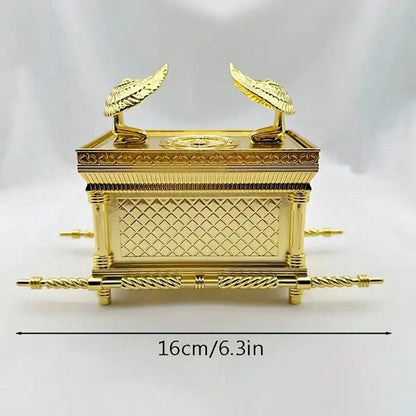 Réplica de Modelo Histórico da Arca da Aliança – Estatueta Decorativa Banhada a Ouro com Design do Antigo Egito