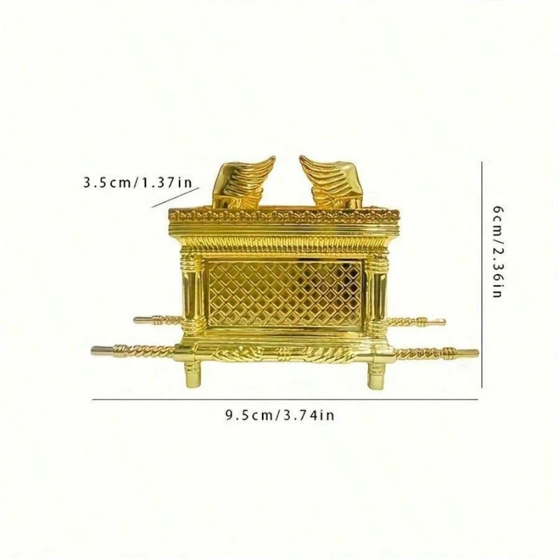 Réplica de Modelo Histórico da Arca da Aliança – Estatueta Decorativa Banhada a Ouro com Design do Antigo Egito