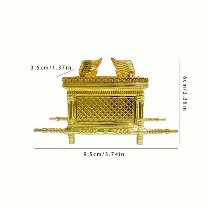 Réplica de Modelo Histórico da Arca da Aliança – Estatueta Decorativa Banhada a Ouro com Design do Antigo Egito